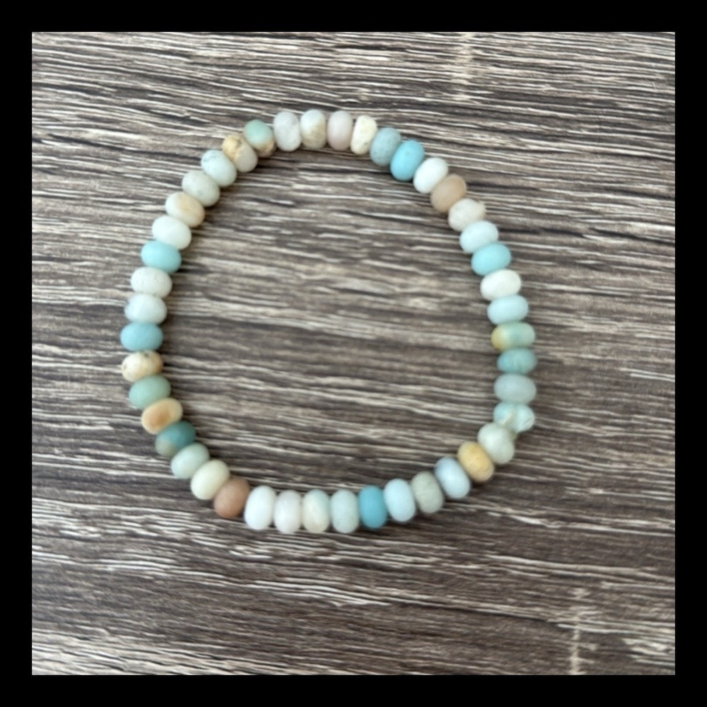 Handcrafted Amazonite bracelet pastel feminine natural stone earth girl boho
